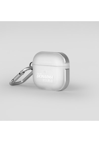 Apple Uyumlu AirPods 3.nesil Kılıf Skinarma Transparan Mat Tasarım Kinzoku Kılıf Beyaz