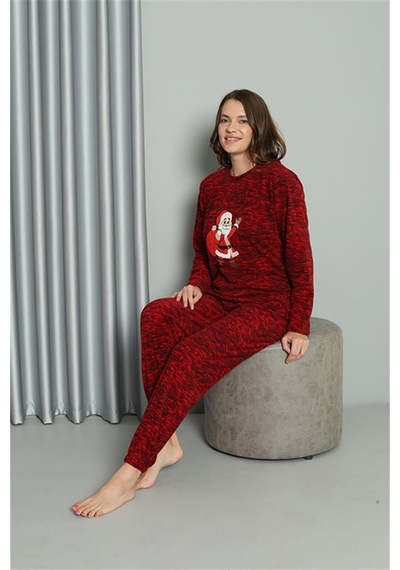 Akbeniz Welsoft Kadın Polar Sevgili Kombini Pijama Takımı 50125 Tek Takım Fiyatıdır - 2xl Kırmızı