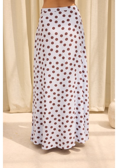 Mai Collection Manon Puantiyeli Mavi Crop Etek Takım