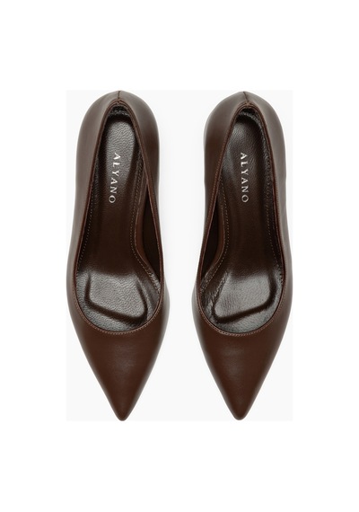 Austin Hakiki Deri Kahve Cilt 5 Cm Kadın Stiletto