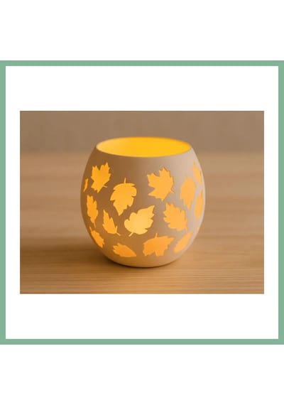 Bşkvirgo 3d Baskı Yaprak Desenli Tealight Mumluk Sonbahar Yaprakları Kabartmalı Dekoratif Şamdan Masa Süsü Bsk2026 Çok Renkli