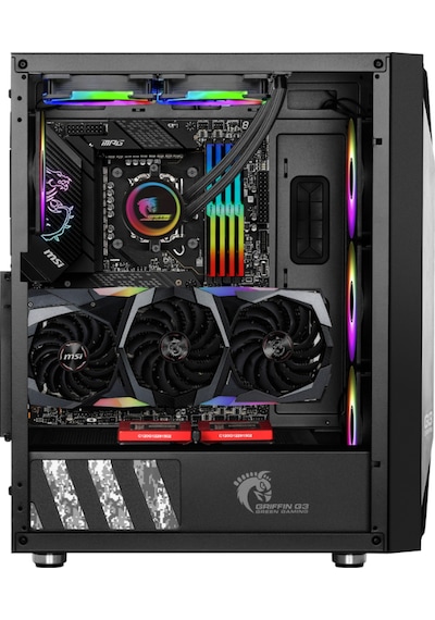 Green Griffin G3 Plus Argb Gaming Bilgisayar Kasası 4 120mm Fan + Tempered Cam 700w 80+ Bronze Psu Dahil + Mouse