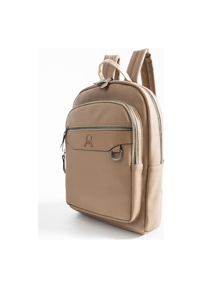 Unisex Sırt Çantası 38 24 Cm Suni Deri Laptop Bölmeli Business Evrak Çantası Mega Bag Vizon