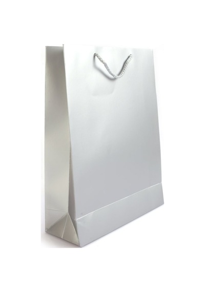 Karton Çanta Mat Gümüş Selefonlu 14x17x6 Cm (25'li) Karton Çanta Mat Gümüş  Selefo