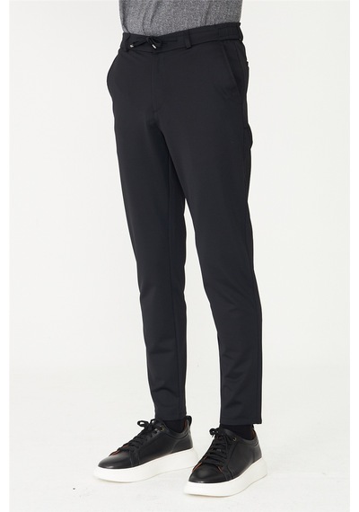 Siyah Modern Kesim Minimal Form Smart Casual Pantolon Siyah