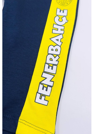 Fenerium Fenerbahçe Fb Logo Sarı-lacivert Bebek Sweat Eşofman Alt Set Ahşap Kutulu Gri