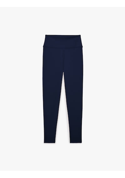 Koton Yüksek Bel Slim Fit Dikişli Spor Tayt Lacivert 6sak40300nk