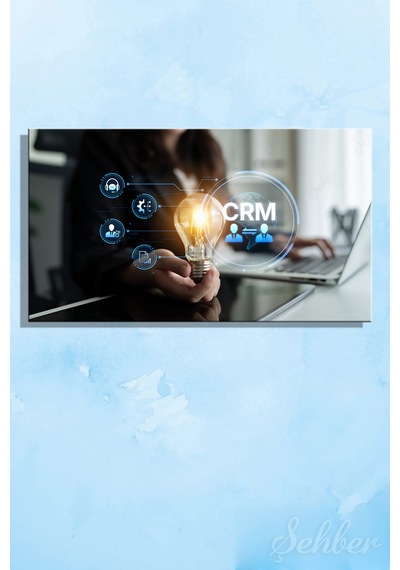 Crm Müşteri İlişkileri Yönetimi Modelinin Dijital Bir İllüstrasyonu Yatay Kanvas Tablo 4116 Çok Renkli