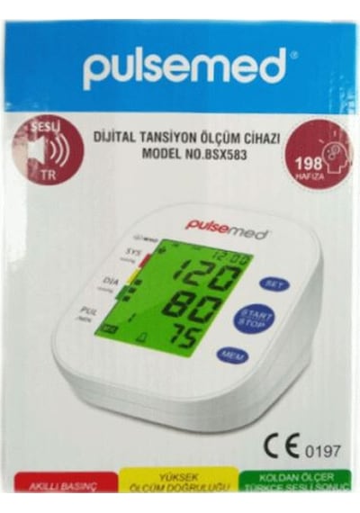Pulsemed BSX 583 Türkçe Konuşan Tam Otomatik Üst Koldan Tansiyon Aleti