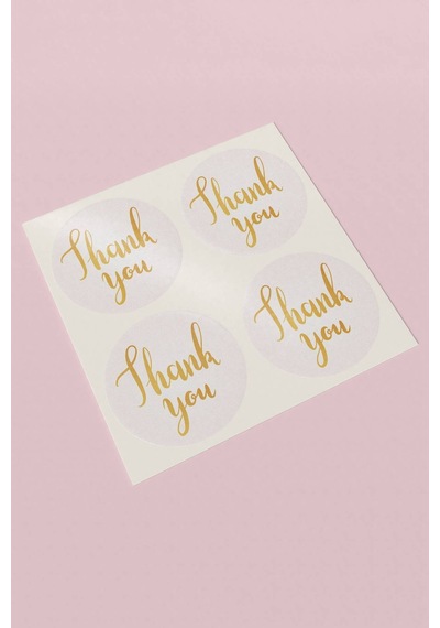 Thank You Renkli Yuvarlak Teşekkür Etiketi Sticker 3x3cm St2086 Çok Renkli