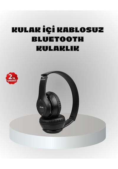 Kablosuz Bluetooth Kulaklık Tf Kart, Aux, Mikrofonlu, Suya Dayanıklı, 10m Menzil