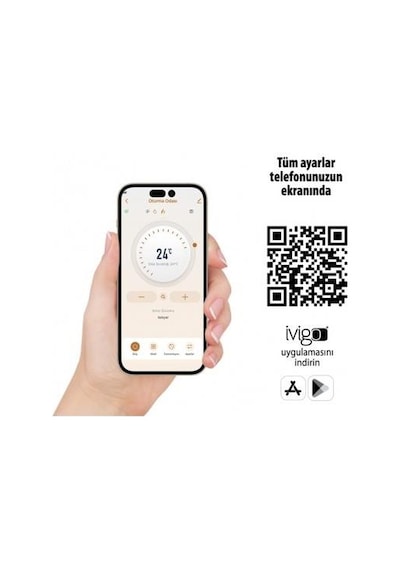 İvigo EPK4590E25W 2500 W WİFİ Dijital Profesyonel Konvektör Beyaz