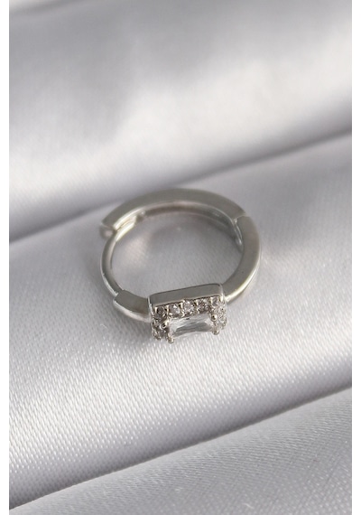 316l Çelik Gümüş Renk Kare Zirkon Taşlı Tragus Piercing Çok Renkli 12274204