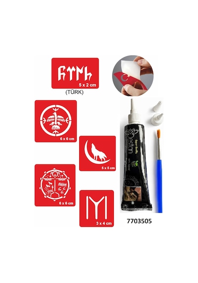 Hint Kınası Ve Şablonla Geçici Dövme Yapma Seti Set 21
