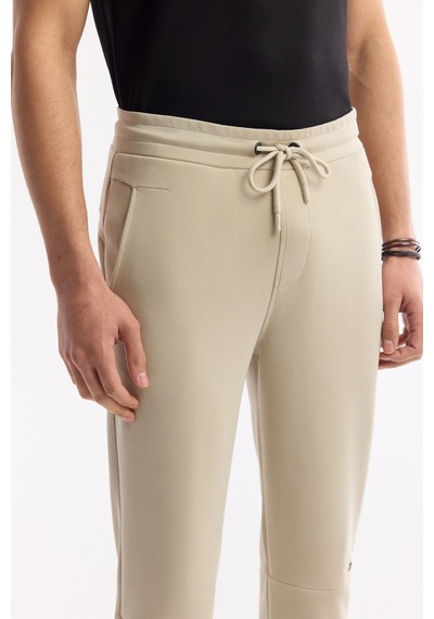Avva Erkek Bej Beli Lastikli Bağcıklı Soft Touch Regular Fit Eşofman Altı A51y3402