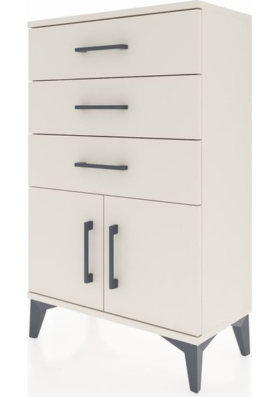Arges Komodin 3 Çekmeceli 2 Kapaklı 60x30x96 Aytaşı-aytaşı Aytaşı