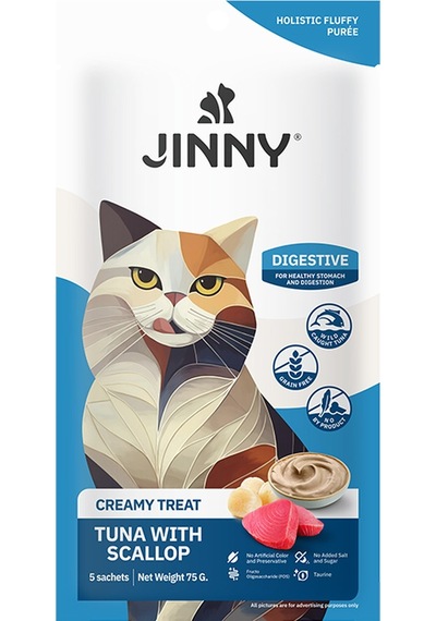 Jinny Ton Balıklı Deniz Taraklı  Creamy Kedi Ödülü 5x15 Gr