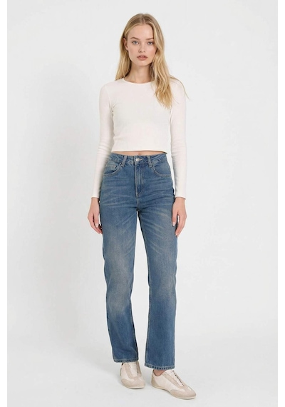 Defacto Mom Fit Yüksek Bel Bilek Boy Jean Yıkamalı Pantolon G6898ax25cwnm35 Mavi-nm35 Defacto Mom Fit Yüksek Bel Bilek Boy Jean Yıkamalı Pantolon G6898ax25cwnm35 Mavi-nm35