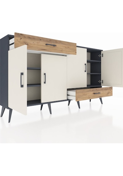 Arges Konsol 5 Raflı 2 Çekmeceli 4 Kapaklı 176x30x99 Antrasit-ayt Antrasit-aytaşı/çam Arges Konsol 5 Raflı 2 Çekmeceli 4 Kapaklı 176x30x99 Antrasit-ayt Antrasit-aytaşı/çam