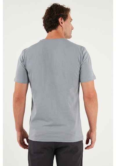 Buratti Pamuklu Regular Fit Bisiklet Yaka Erkek T Shirt 59020204 Açık Gri
