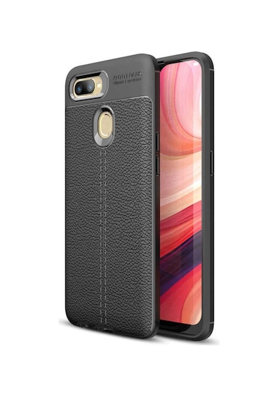 Oppo Ax7 Kılıf Zore Niss Deri Desenli Silikon Kılıf