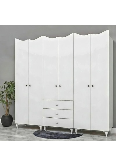 6 Kapılı Country Gardırop Mdf Sis Gri 6 Kapılı Country Gardırop Mdf Sis Gri