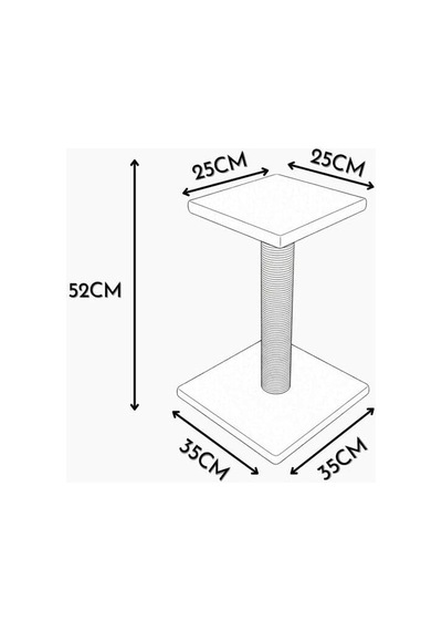 Tr Platform Kedi Tırmalama Tahtası - 52cm, Beyaz