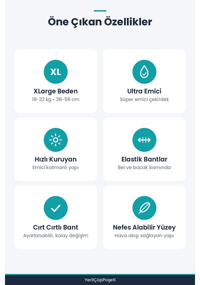 Xlarge Beden Evcil Hayvan Külot Bez - Ultra Emici - Hızlı Kuruyan