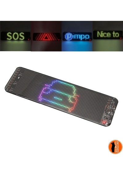 Telefon App Kontrollü Programlanabilir Araba Led Ekranı, Uzaktan Kumandalı Kayan Yazı Emoji Led