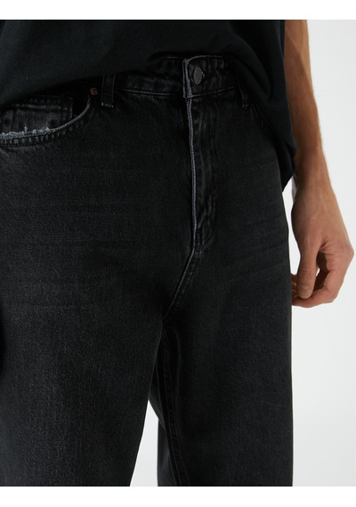 Koton Loose Fit Kot Bol Pantolon - Steve Jean Siyah 3sam40149nd Siyah