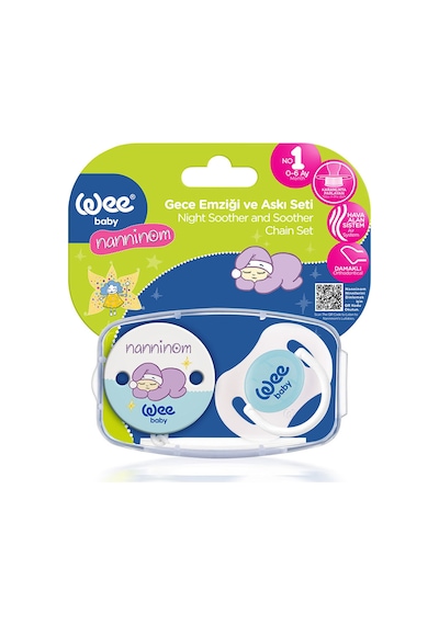 Wee Baby Nanninom Gece Emziği ve Emzik Askısı Seti