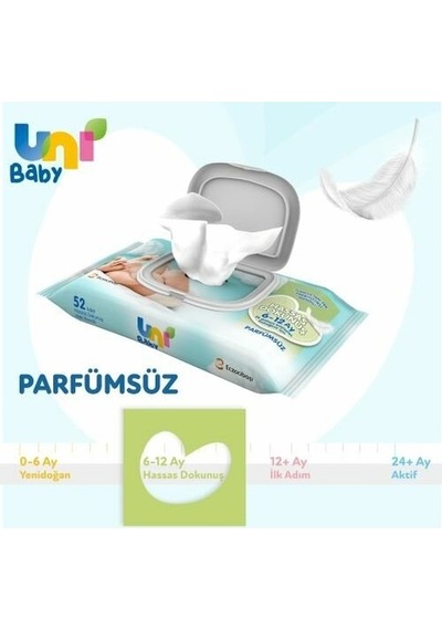 Uni Baby Hassas Dokunuş 3'lü 156 Yaprak Islak Mendil