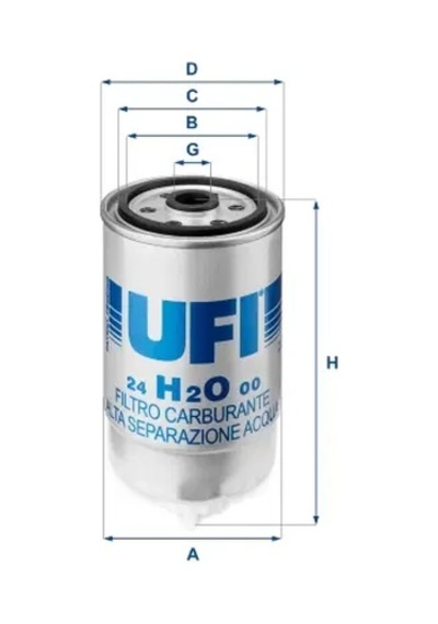 Yakıt Filtresi - Fiat Stilo, Ducato, Doblo, Bravo, Strada, Marea, Brava, Palio, 156, 166, 145 - Ufı-24h2o00