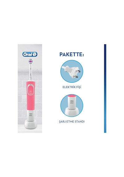 Oral-B Vitality 100 3D White Elektrikli Diş Fırçası Pembe