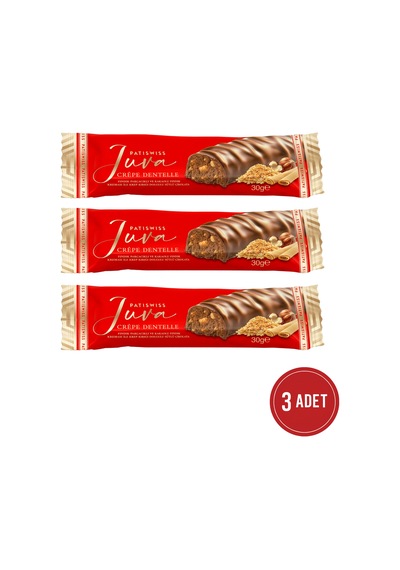 Juva Fındıklı, Kakaolu Ve Krep Kırıklı Sütlü Çikolata Bar, 30g X 3 Adet