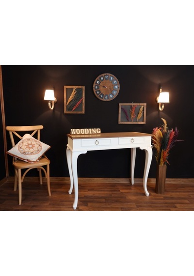 Wooding 100 Cm Çekmeceli Masif Beyaz Naturel Dresuar (548587809) Beyaz