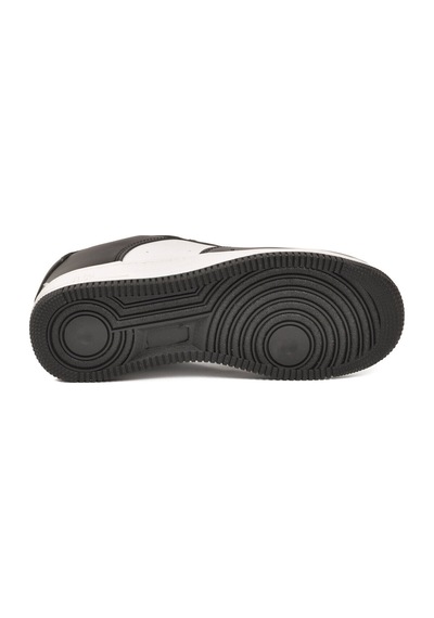Cool Siyah-beyaz Bağcıklı Kalın Tabanlı Unisex Yürüyüş Ve Spor Ayakkabı Sneaker Pekin Kısa Siyah - Beyaz