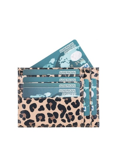 Bouletta Zip Deri Fermuarlı Kartlık Zpch Leo-Ne Leopar (535286355) Çok Renkli