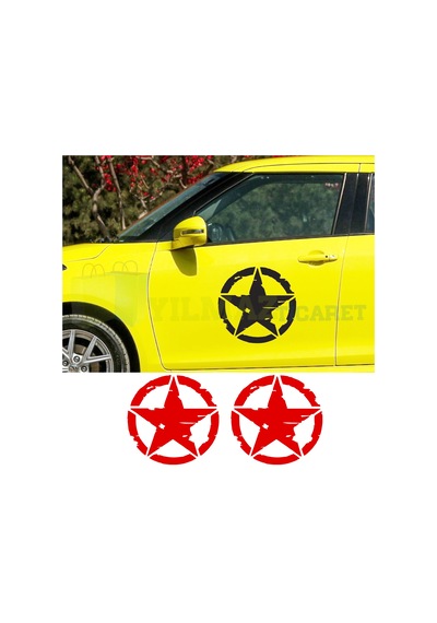 Army Off Road Star Askeri Yıldız Oto Sticker Yapıştırma 2 Adet