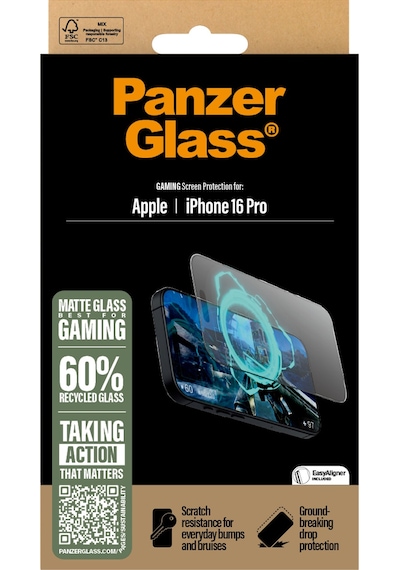 PanzerGlass Gaming Apple Uyumlu iPhone 16 Pro/17/17 Pro Ultra-Wide Fit Tam Koruma Çerçeve Aparatlı Ekran Koruyucu