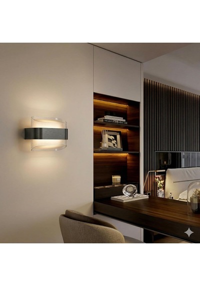 Dekoratif Aydınlatma 12w Led Aplik Cata Gozo Dış Ve İç Mekan Duvar Apliği - 3200k Günışığı, Ip44, Şeffaf Pl Çok Renkli
