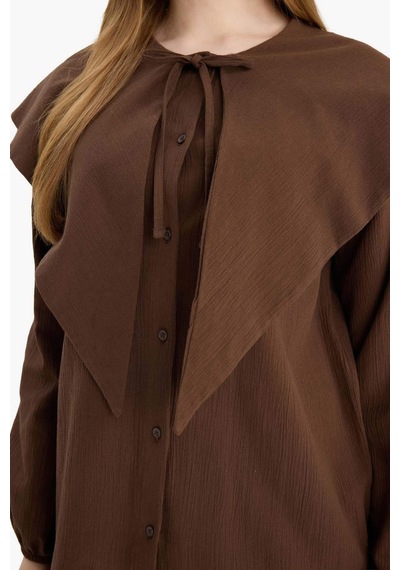 Defacto Krinkıl Kumaş Tunik H0406ax26spbn323 Kahve-bn323