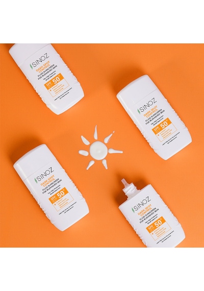 Sinoz Koyu Cilt Lekelerine Etkili Sıvı Yüz Güneş Kremi HibritPA++++ SPF50+ 50 ML