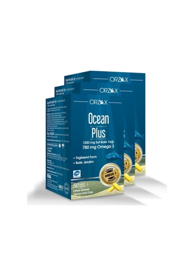 Ocean Plus 1200 Mg Omega 3 50 Kapsül Balık Yağı 3 Adet