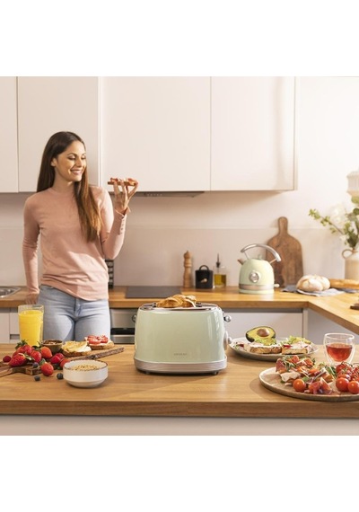 Cecotec Toast Taste 800 Vintage Light Green Retro 850 W Ekmek Kızartma Makinesi