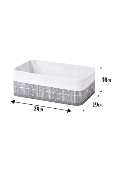 Bambu Çok Amaçlı Saklama Kutusu Düzenleyici Orta Boy Organizer, Dekoratif Bambu Düzenleyici Gri 29x19x10cm 10