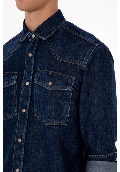 U.s. Polo Assn. Erkek Mavi Gömlek Jean 50308348-dn0022 Mıd Blue