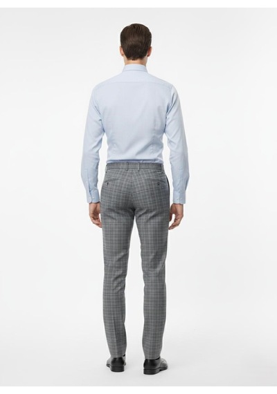 Presto Erkek Slimfit Likralı Kareli Desen Pantolon Mavi 3184-340 Mavi