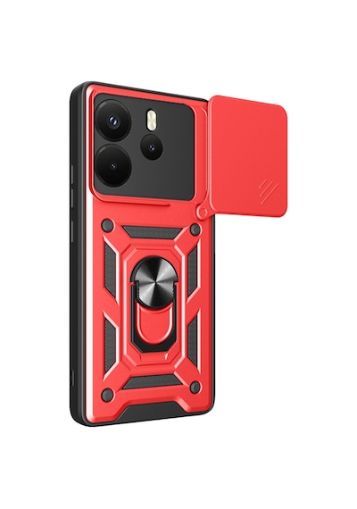 Note 14 4g Pars Lens Yüzüklü Silikon - Kırmızı