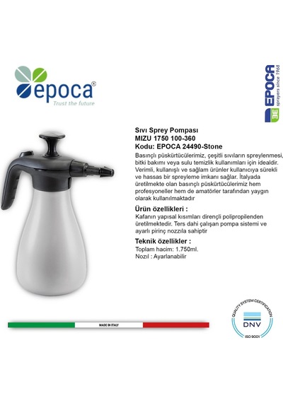 Epoca Mızu 1750 Teracotta ve Stone Rengi Sıvı Püskürtme Pompası 1.75 LT